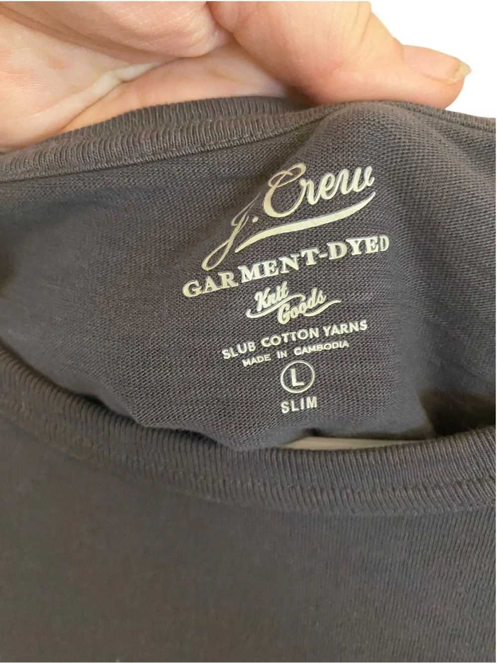 J.Crew Garment Dyed Broken-In Pocket T-Shirt - Charcoal Gray 100% cotton basics